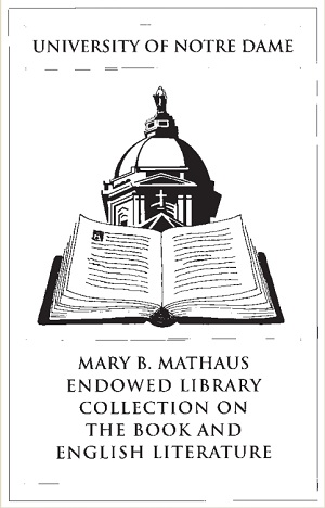 Mary B. Mathaus Endowed Library Collection on the Book and English Literature